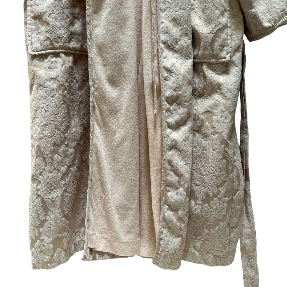 Victoria’s Secret VTG 90s Gold Label Cream Terry Cloth Floral Brocade Robe - Picture 8 of 16